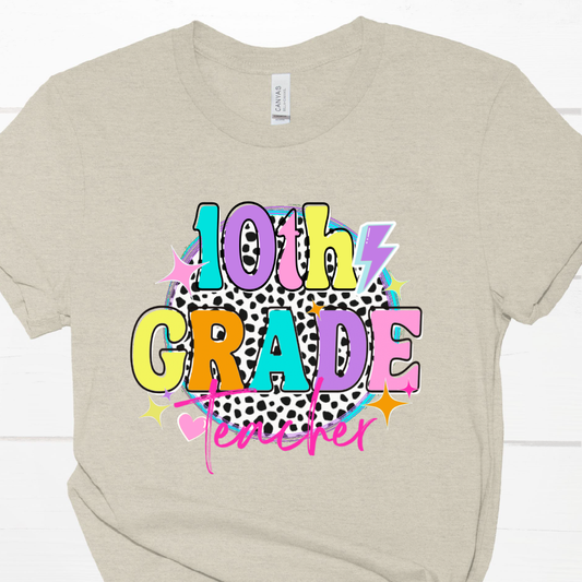 9th-12th Dalmation Dots Teacher Short Sleeve T Shirt