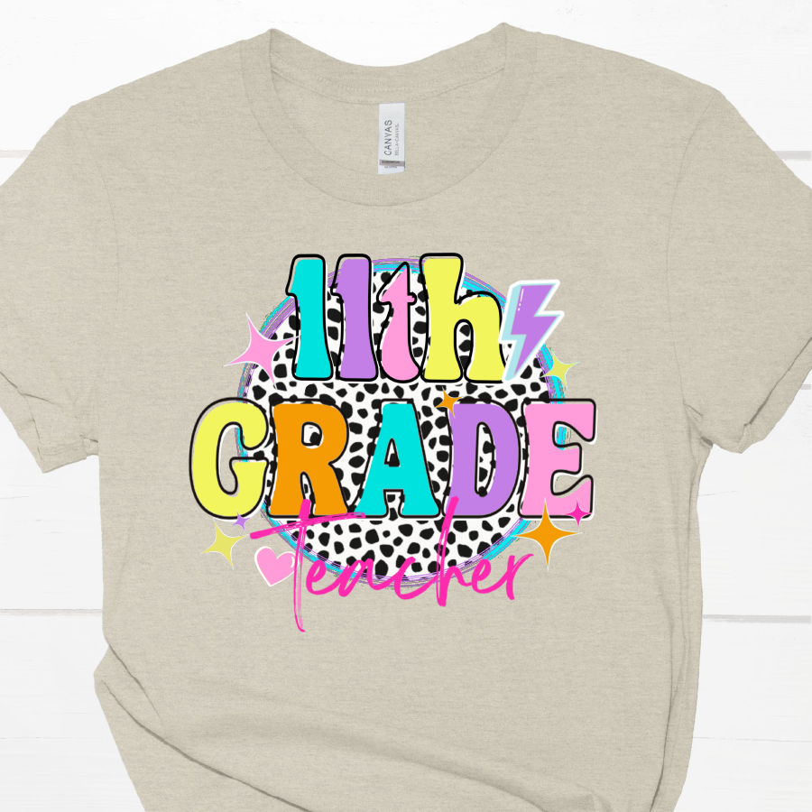9th-12th Dalmation Dots Teacher Short Sleeve T Shirt