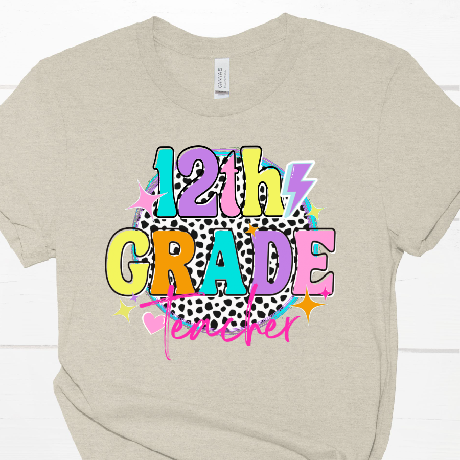 9th-12th Dalmation Dots Teacher Short Sleeve T Shirt
