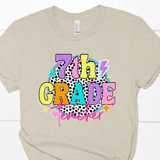 6th-8th Dalmation Dots Teacher Short Sleeve T Shirt