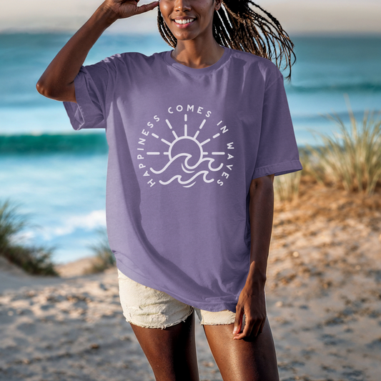 Happiness Comes in Waves T Shirt