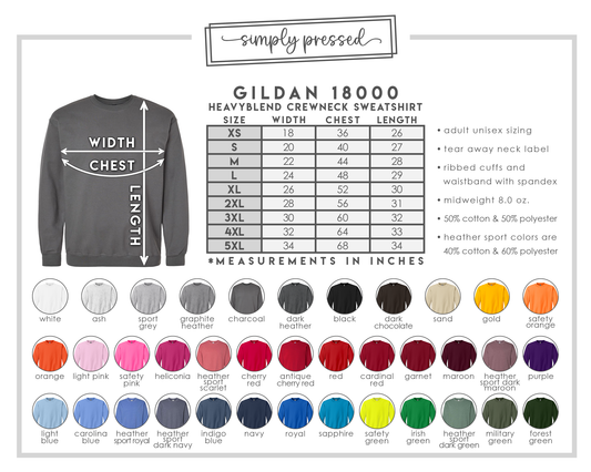 Faux Embroidered Touchdown Crewneck