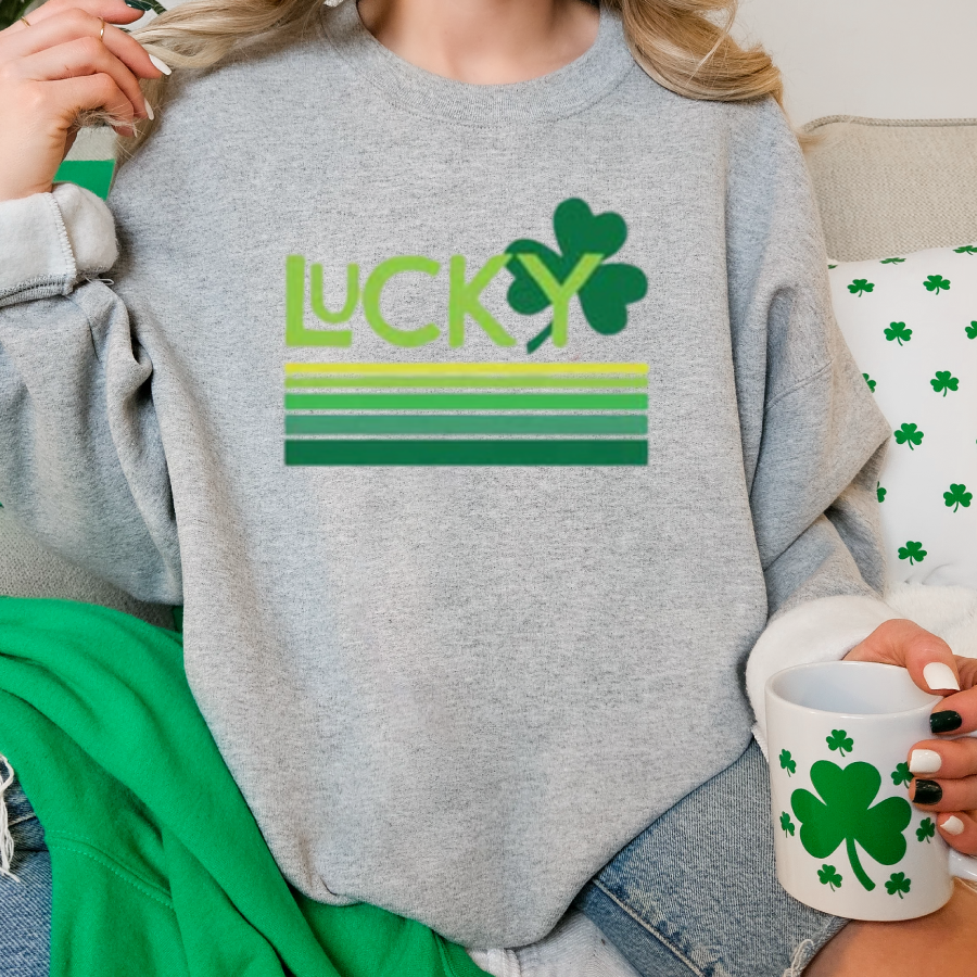 Lucky w/ Stripes Crewneck
