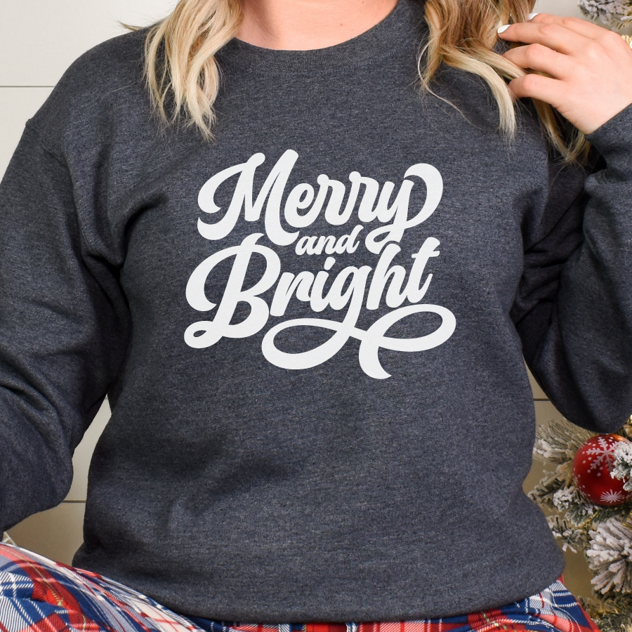 Merry & Bright (White) Sweatshirt