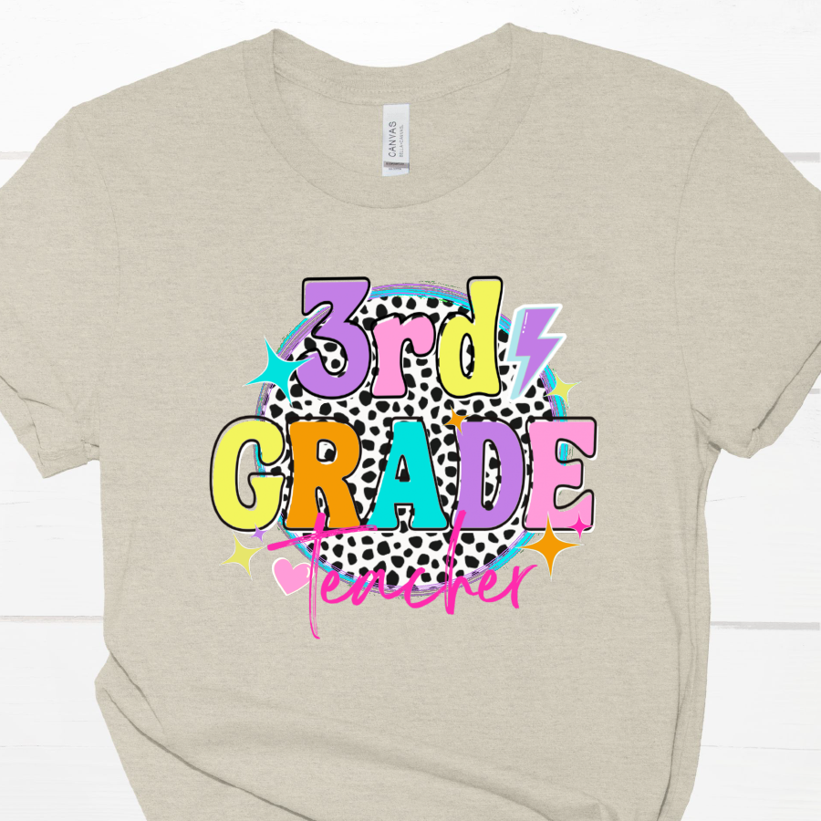 K-5th Dalmation Dots Teacher Short Sleeve T Shirt