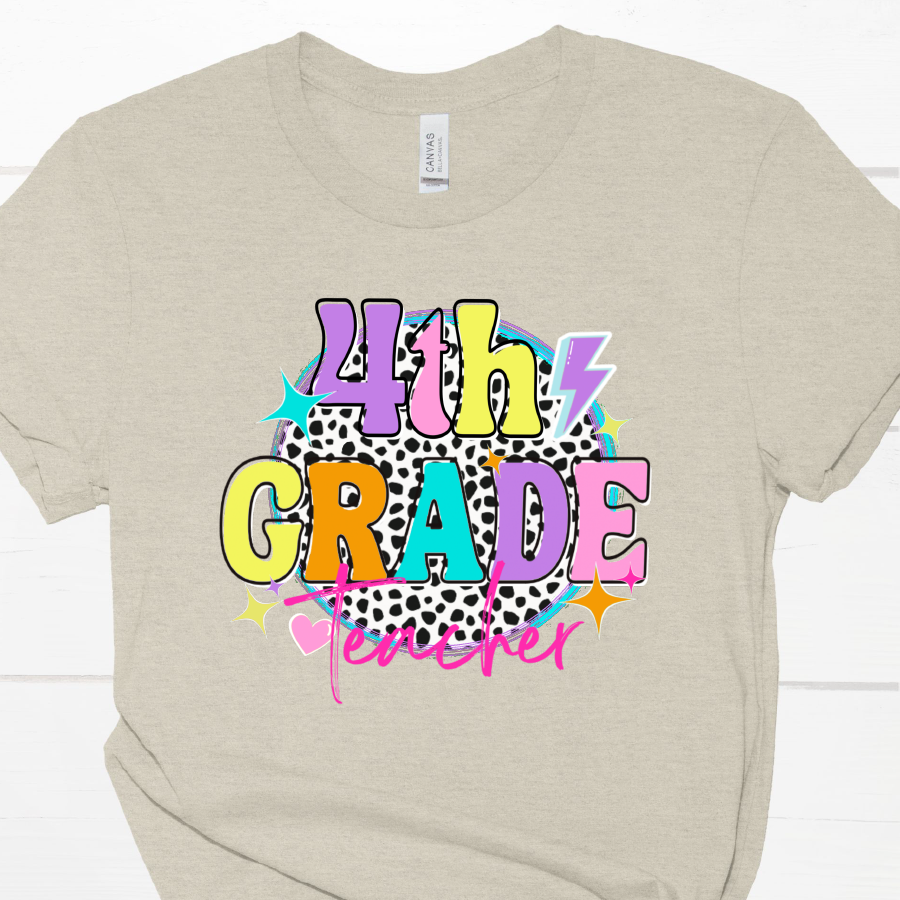 K-5th Dalmation Dots Teacher Short Sleeve T Shirt