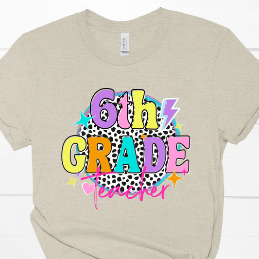 6th-8th Dalmation Dots Teacher Short Sleeve T Shirt