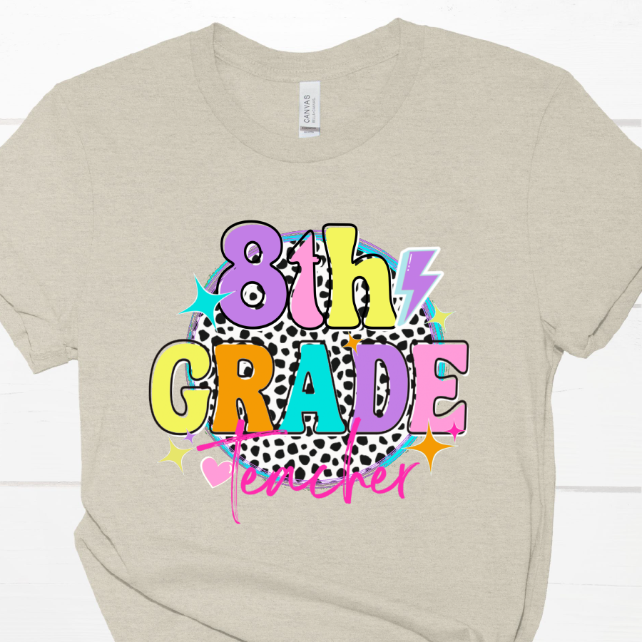 6th-8th Dalmation Dots Teacher Short Sleeve T Shirt