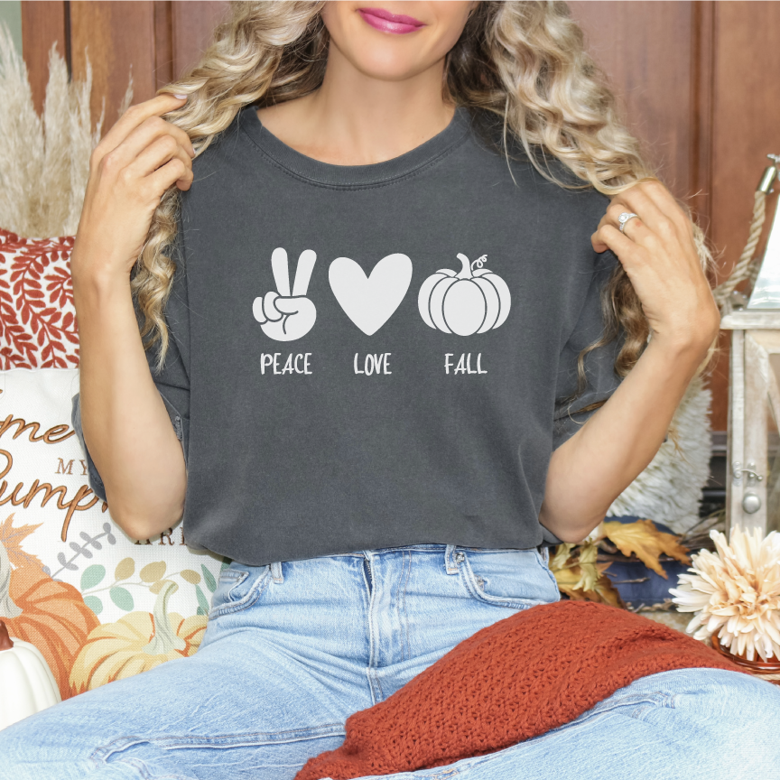 Peace, Love, & Fall T Shirt