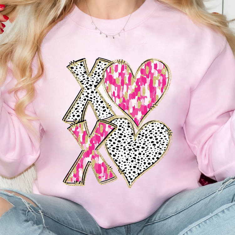 Multi-Pink XOXO Crewneck