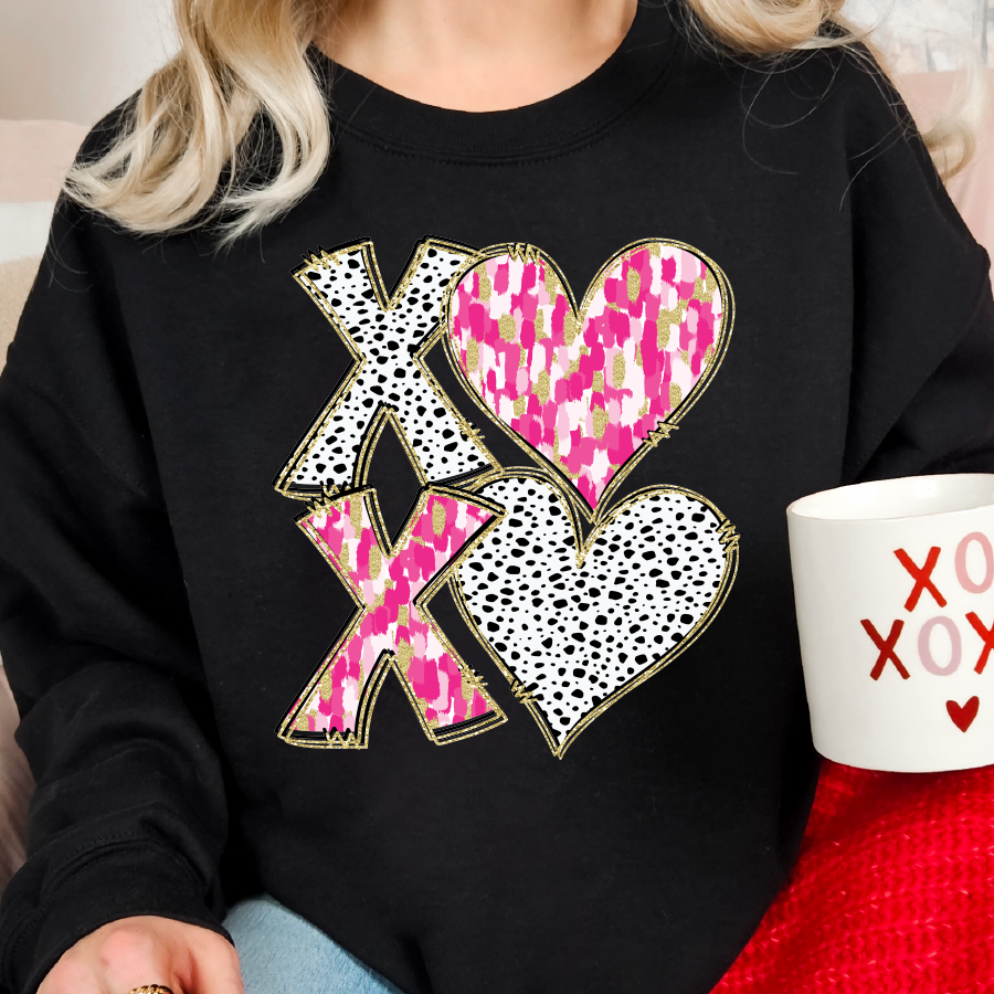 Multi-Pink XOXO Crewneck