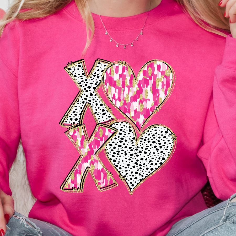 Multi-Pink XOXO Crewneck