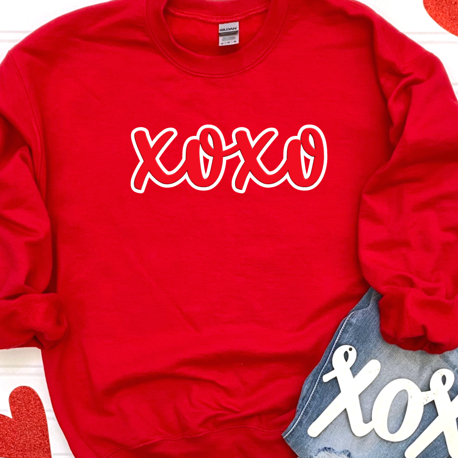 Monochromatic Puff XOXO Crewneck