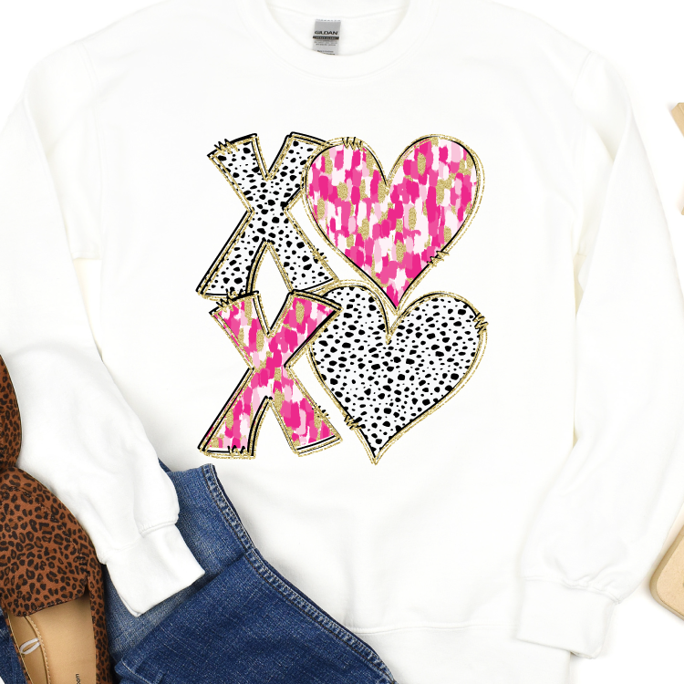 Multi-Pink XOXO Crewneck