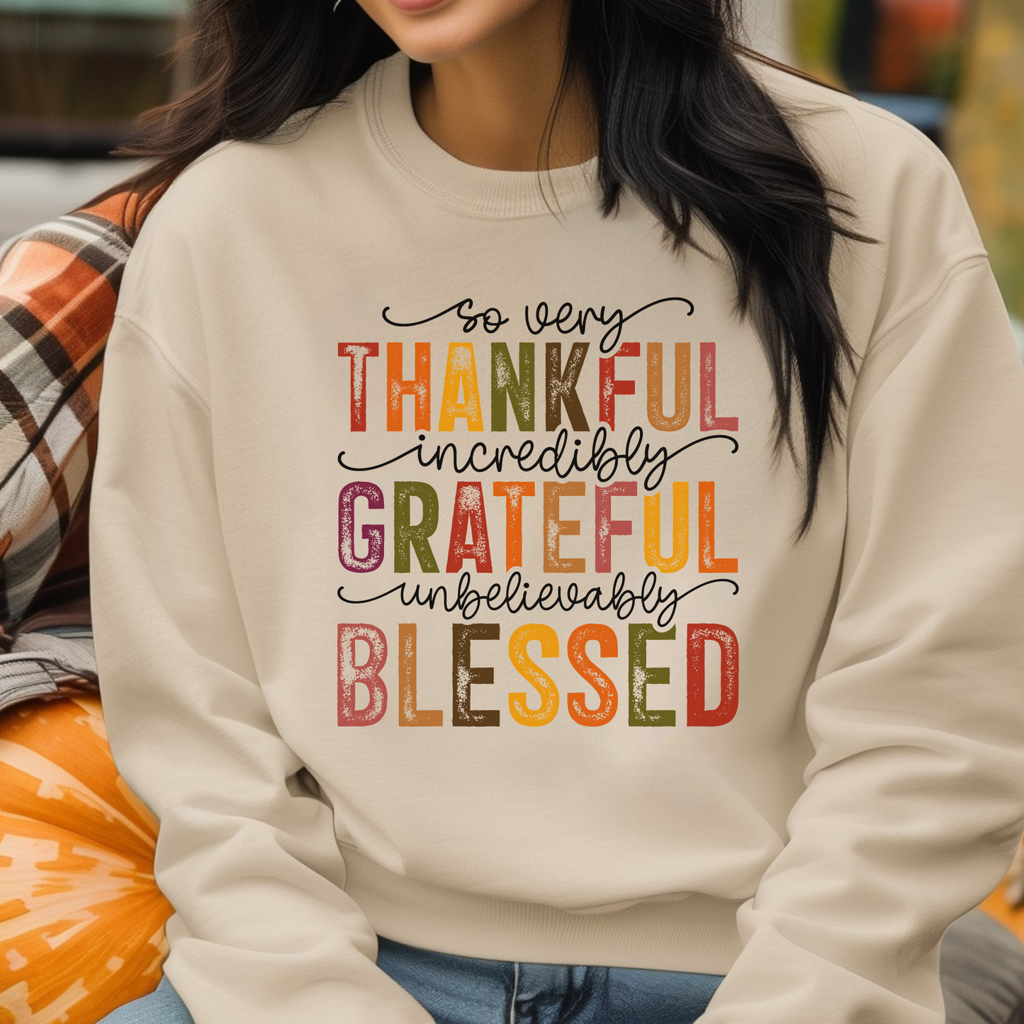 Thankful, Grateful, Blessed Crewneck