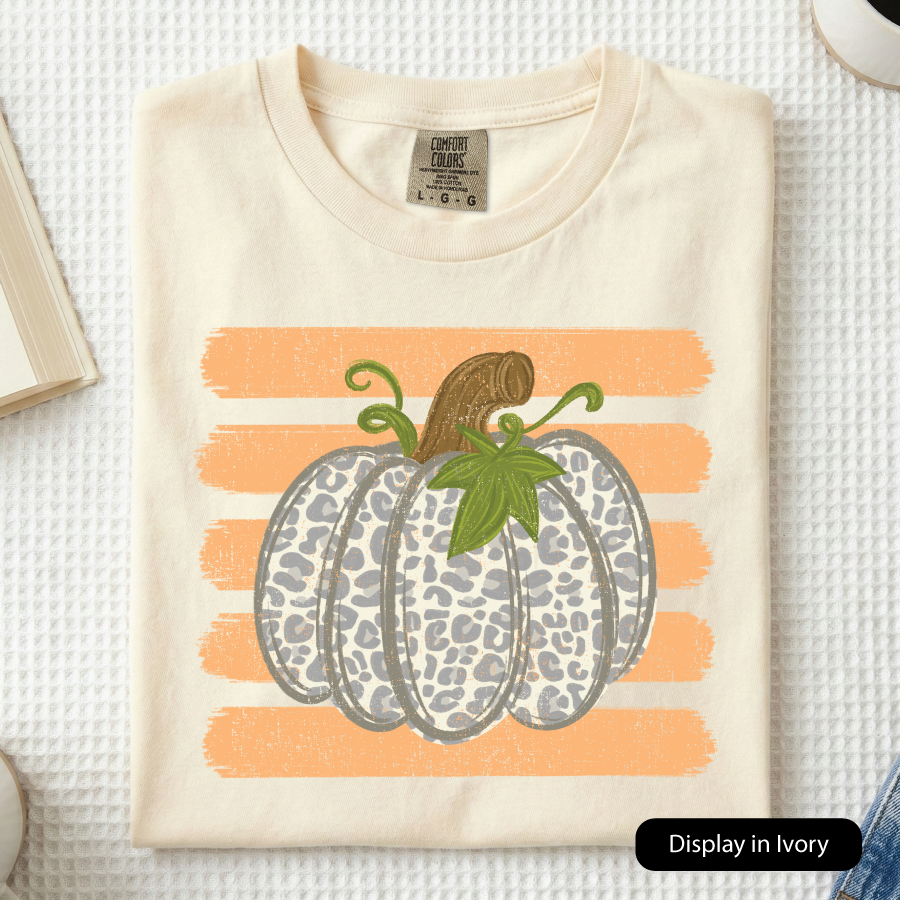 Leopard Pumpkins with Orange Stripes (Comfort Colors)